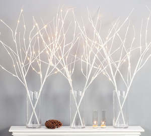Lighting: Set of 6 Faux Light Branches - White