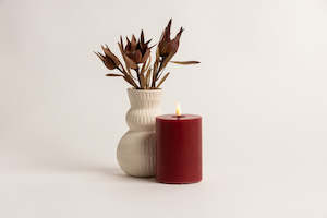 12cm Tall Pillar LED Candle Range - Red
