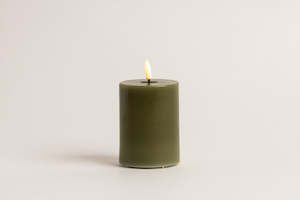 Lighting: 10cm Tall Pillar LED Candle Range - Green