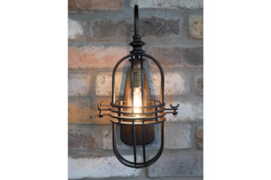 caged wall light