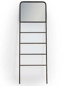 Mirrors: INDUSTRIAL LEANING MIRROR WITH HANGING RAILS