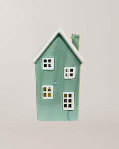 Porcelain Tealight House Village Collection Seaglass House 19cm