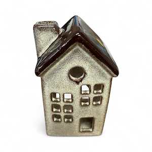 Porcelain Tealight House Village Collection Silver Nook 11cm