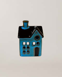 Porcelain Tealight House Village Collection Navy Nook Cottage 9.5cm