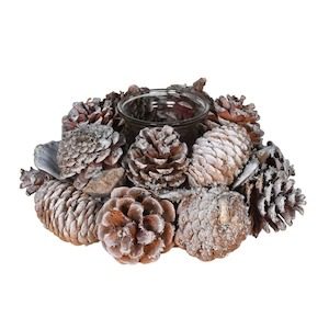 Ornaments: Frost Pinecone Candleholder