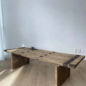 Coffee Tables: Antique Elm Door Coffee Table