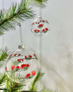 Christmas: Clear Pōhutukawa Bauble
