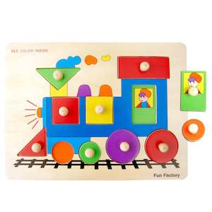 Wooden Train Knob Puzzle