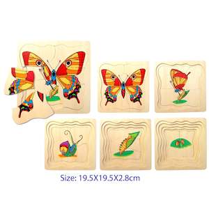 Wooden Layered Butterfly Puzzle