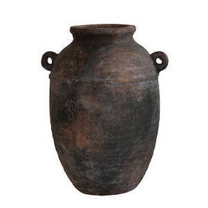 AGED DEEP UMBER URN VASE LARGE