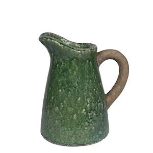 GREEN GLAZE STONEWARE JUG - Medium