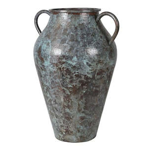 Large Verdigris Roma Vase