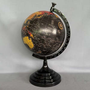 Ornaments: World Globe - Black