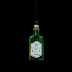 Christmas: GLASS CHRISTMAS GIN BOTTLE