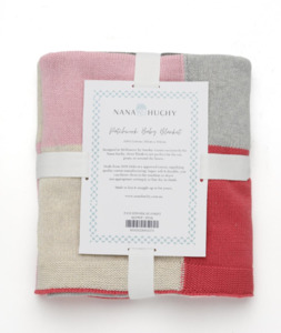 Steel Letters Numbers: Patchwork Baby Blanket - Pink