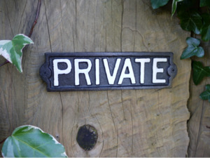 Outdoor: Cast Iron Private Sign
