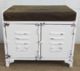 Iron And Leather Storage Bench