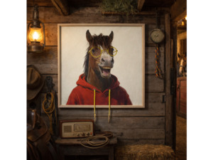 Horse In A Red Hoodie