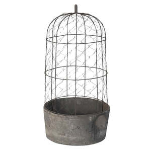 Wire Dome and Black Stone Pot