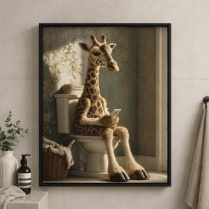 Giraffe On Toilet