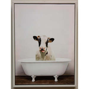 Bathtime Black & White Cow