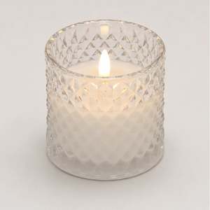 Clear Argyle-cut Glass Candle