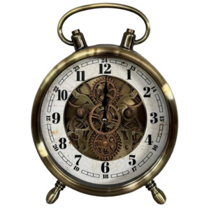 Clocks: Gold Table Gear Clock