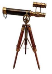 Ornaments: Table Telescope on wooden tripod 18”