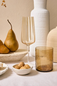 Tableware: Ripple Light Amber Champagne Flute - Set of 2