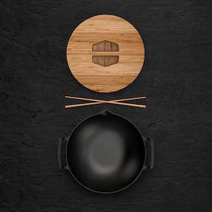 The Takumi Wok Set by Ironclad Co. Handcrafted 31cm Cast Iron Wok
