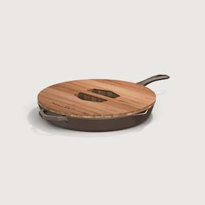 Cast Iron Cookware: 28cm Legacy Pan & Serving Lid by Ironclad Co.