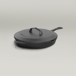 28cm Antique Black Satin Enamel Legacy Pan & Lid