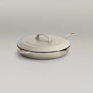 28cm Salt Stone Satin Enamel Legacy Pan & Lid