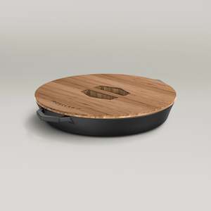 36cm Antique Black Satin Enamel Grande Legacy Pan & Serving Lid