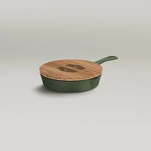 20cm Olive Leaf Satin Enamel Lil Legacy Pan & Serving Lid