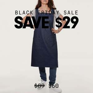 Black Friday The Master Denim Apron. Handcrafted Durable Flexible Fit Apron