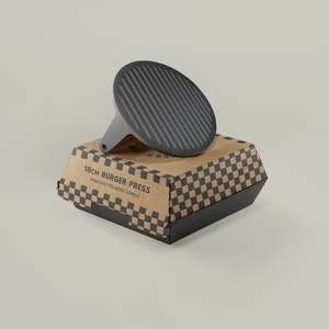 All: Ironclub Members Special | 18cm Handcrafted Cast Iron Ridged Burger Press