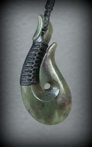 Fish Hook Hei Matau: Copy of Greenstone Fish Hook item#7335