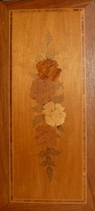 Marquetry rose plaque