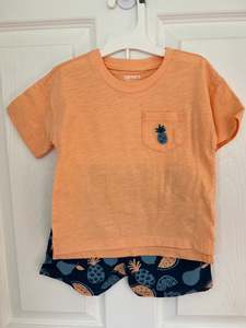Kids Clothing In Stock: Carters Pineapple T-Shirt & Short Set