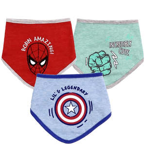 Kids Clothing In Stock: MARVEL 0-12M 3PK Bibs