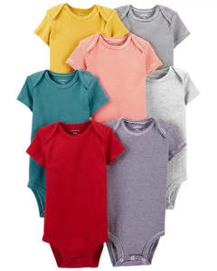 Girls Clothing In Stock: Carters Baby 7-Pack Short-Sleeve Bodysuits