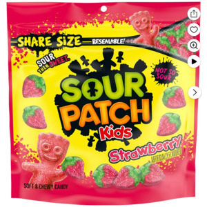 Chocolate Candy: SOUR PATCH KIDS Strawberry Soft & Chewy Candy, Share Size, 12 oz