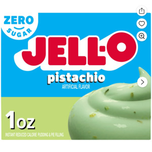 Pantry: Jell-O Pistachio Artificially Flavored Zero Sugar Instant Reduced Calorie Pudding & Pie Filling Mix 1oz