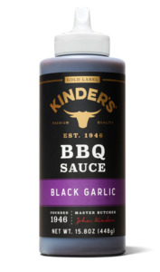 Sauces Dressings: Kinder's Gold Label Black Garlic BBQ Sauce, 15.8 oz Squeeze Bottle