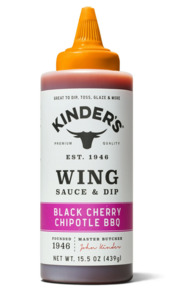 Kinder's Black Cherry Chipotle BBQ Wing Sauce and Dip, 15.5 oz Squeeze Bottle