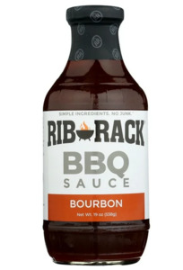 Sauces Dressings: Rib Rack Southern Bourbon BBQ Sauce, 19 oz