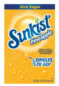 Grocery: Sunkist Drink Mix Zero Sugar Pineapple 6ct