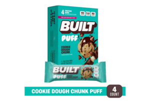 BUILT Puff Protein Bar, Cookie Dough Chunk, 15g Protein, Collagen, 160 Calories,&hellip;