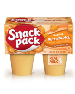 Snacks: Snack Pack Butterscotch Pudding, 3.25 oz Pudding Cups, 4 Count